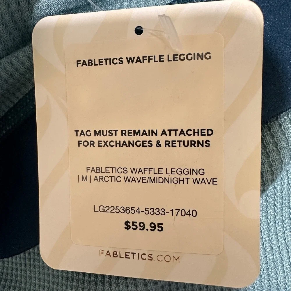 Fabletics Womens Size Medium Waffle Leggings Color Arctic Wave/Midnight Wave NWT - Picture 8 of 8